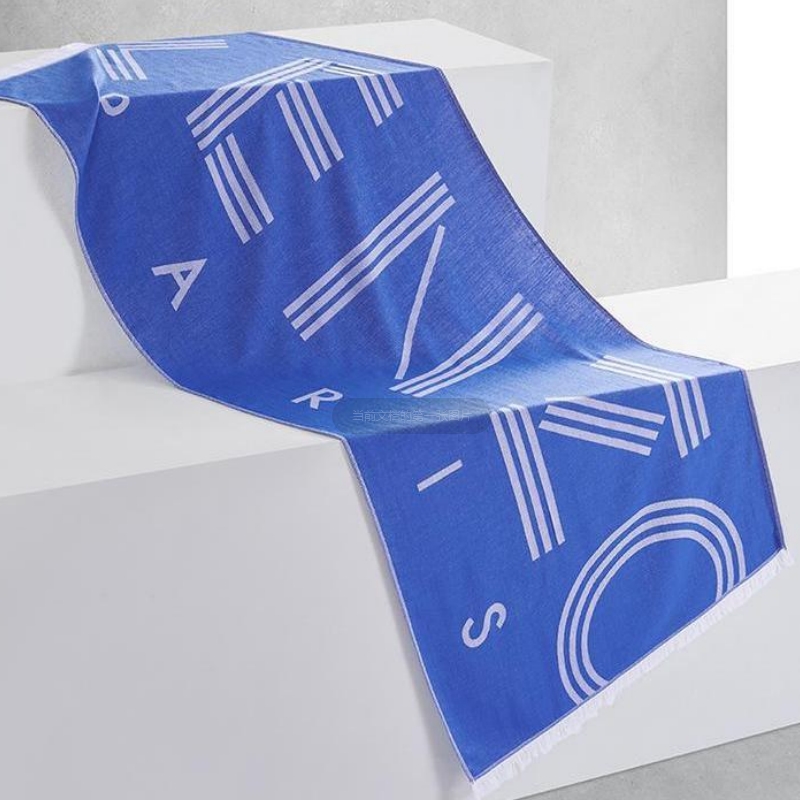 KENZO 披肩KZ logo提花披肩(蓝）KPJ-006