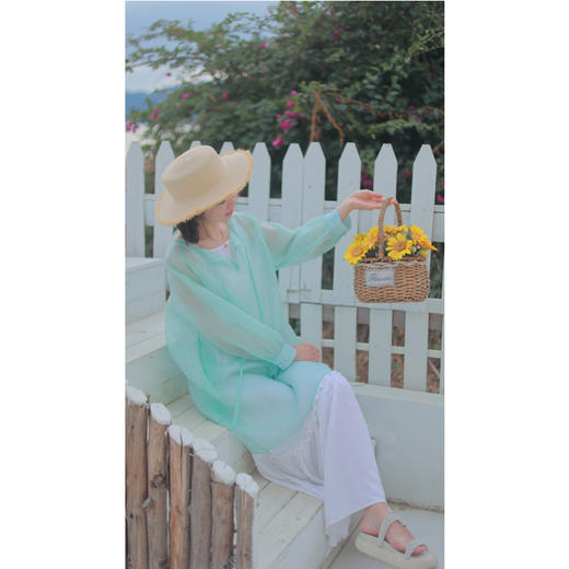 【抖音专属】木耳边吊带长裙（20718098-山矾） 商品图1