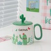 陶瓷马克杯清新仙人掌大容量带盖勺家用情侣早餐奶牛办公室咖啡杯 商品缩略图6