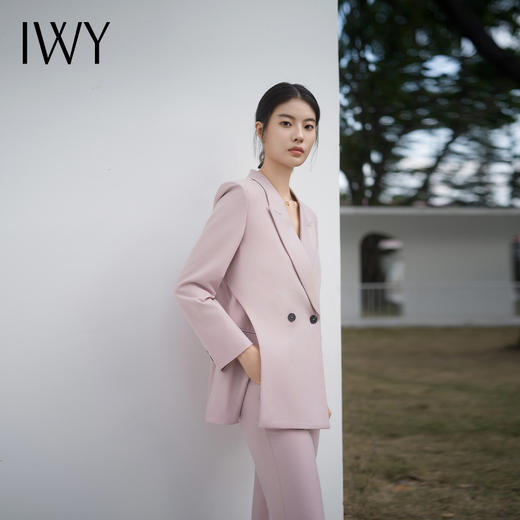 IWY/粉色西装套装宽松休闲西服新款高级女神范套装设计感通勤C13520+P33520 商品图3