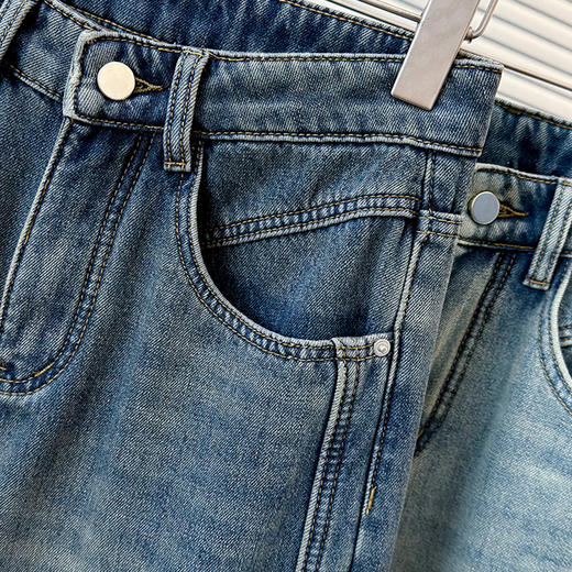 奢姿大码女装2024年春季新款减龄直筒裤子胖妹妹时尚百搭牛仔裤5541565393 商品图1