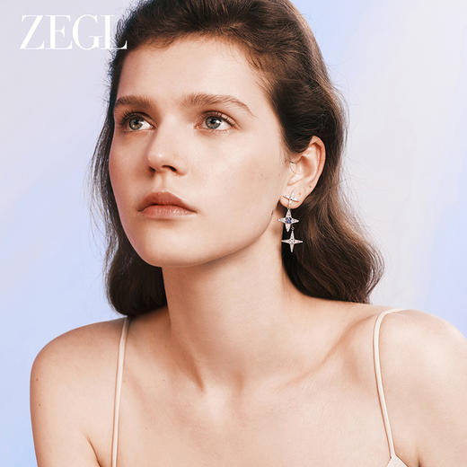 ZEGL设计师月映星河系列星星耳环2024新款爆款925银针耳饰女耳钉 商品图4