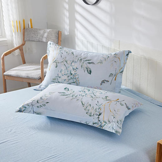 恒源祥全棉四件套床单被套21支竹节棉四季款 春日信笺1.5米床200*230cm 商品图6