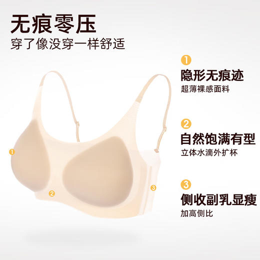 好奇蜜斯外扩内衣女无痕小胸显大漫画胸无钢圈薄夏文胸罩套装新款新款-詹妮 商品图2