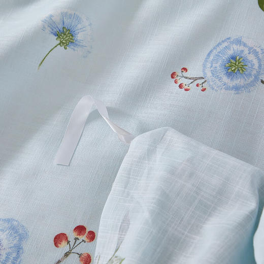 恒源祥全棉四件套床单被套枕套21支竹节棉床上套件紫薇1.5米床200*230cm 商品图7