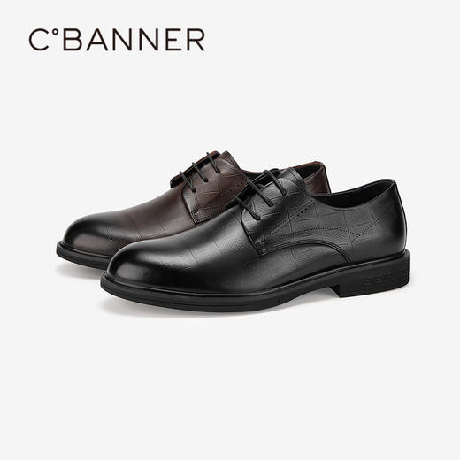 千百度男鞋英伦风男士皮鞋春夏商务高档休闲鞋正装通勤A24109282 商品图1