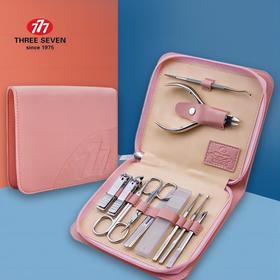 韩国777 指甲刀挖耳勺11件套中号指甲刀、斜口指甲刀、指甲锉、水晶亮甲搓、美容剪、鼻毛剪、美容镊、耳挖、死皮铲、指甲钳、两用剃甲器