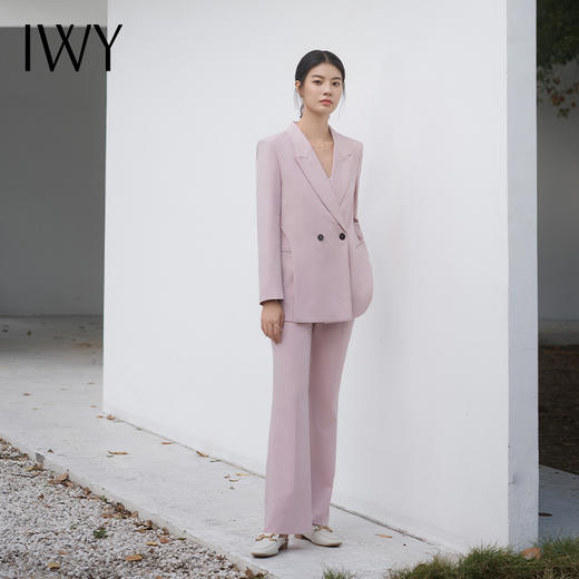 IWY/粉色西装套装宽松休闲西服新款高级女神范套装设计感通勤C13520+P33520 商品图2