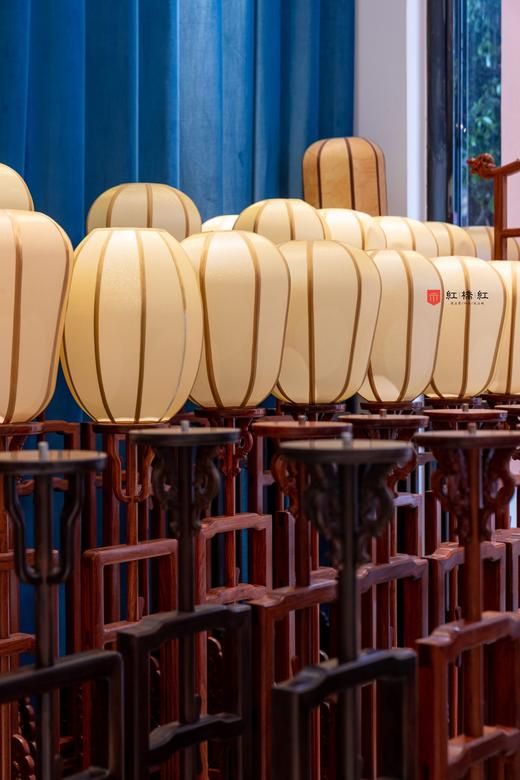 红桥红  家具严选  缅甸花梨（大果紫檀）/大红酸枝/紫光檀【嘉木堂升降式灯台 宫灯】 商品图7