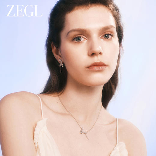 ZEGL设计师月映星河系列925银月亮耳环女2024新款星星耳钉耳饰品 商品图2