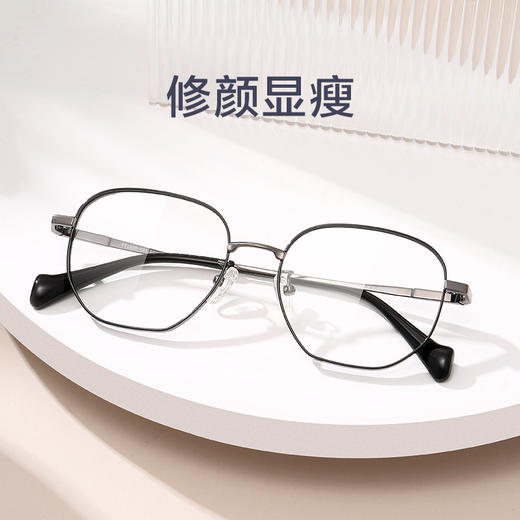 普莱斯SUYAN PT1335光学镜框 痞帅潮框 复古质感圆框 修颜瘦脸 β钛+无磁不锈钢 男女通用 四色可选 商品图2