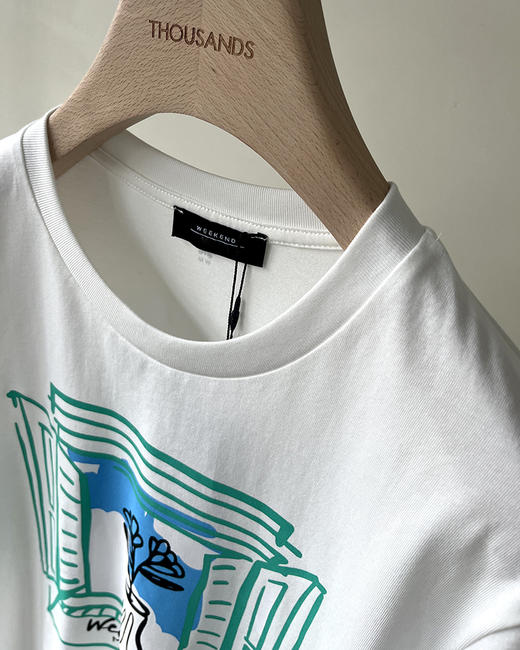 7折  限时 weekend 女士 窗边花卉印花圆领T恤 BH2471 商品图2