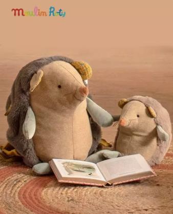 法国moulinroty三只邦尼兔系列灰/ 棕色刺猬音樂玩偶 22 厘米 商品图2