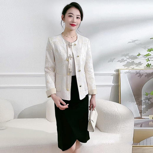 短款印花新中式国风，时尚小香风外套洋气上衣QYM-XQD-11A2433-L 商品图2