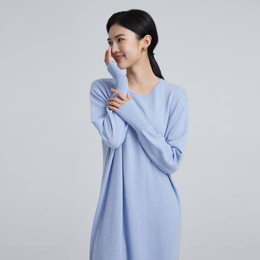 东黎 • 山羊绒女士春秋V领简约两面穿连衣裙 4070 商品图2