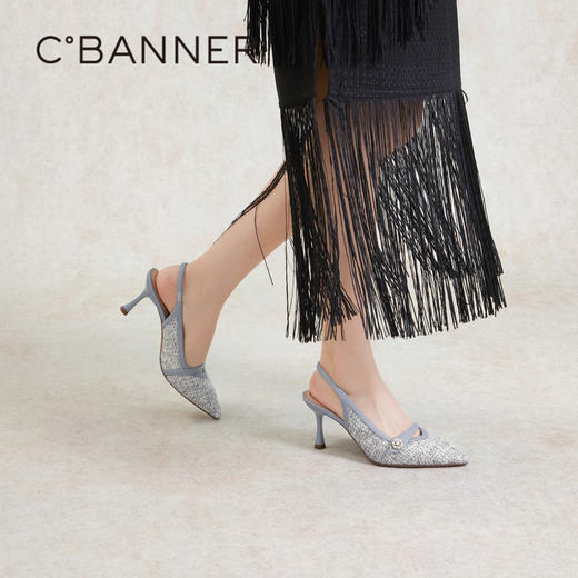 【静音系列】千百度小香风尖头高跟鞋夏季凉鞋A24257792 商品图4