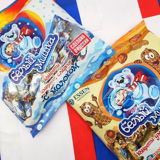 【中欧班列精选】俄罗斯进口ESSEN贵族白熊奶糖/花生夹心奶糖500g/包APX 商品图4