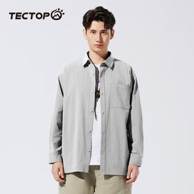 探拓户外男女通款衬衫外套春秋季休闲长袖宽松上衣日系复古高级感