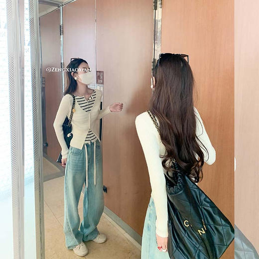 【129元任选2件】现货！条纹假两件针织衫 商品图2