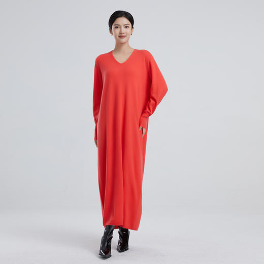 东黎 • 山羊绒女士春秋V领简约两面穿连衣裙 4070 商品图7
