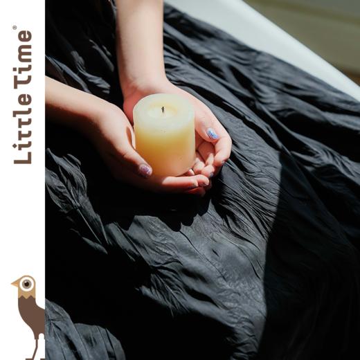 littletime女童黑色连衣裙2024春秋新款复古肌理裙春夏无袖吊带裙 商品图3