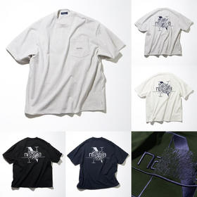 帆船 春夏 胸前口袋 背面大刺绣字母 圆领短袖T恤 男女休闲 5色 NT-2685