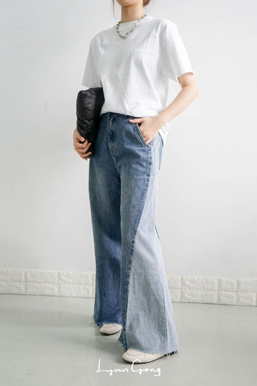 双色曲线长裤 商品图2