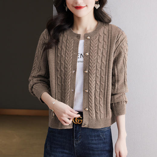 高腰短款毛衣，小个子针织开衫外套女春秋新款配裙子早春上衣CC-26-8030 商品图0