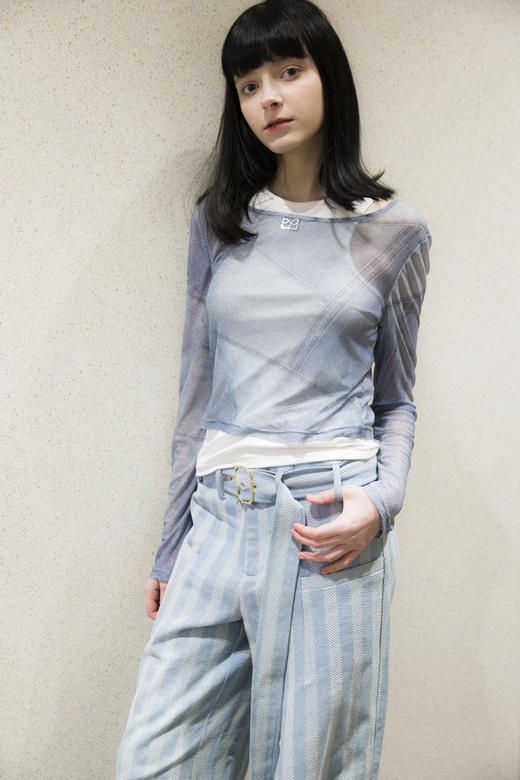 印花网纱两件套 商品图0