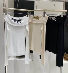 【门店同款】ENJOY春季云敛-翠竹刺绣针织上衣 155993043