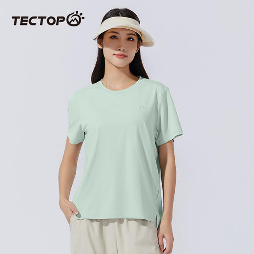 探拓户外女士运动短袖速干上衣夏圆领T恤时尚休闲跑步透气健身服 商品图2