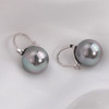 AC007个性气质简约时尚珍珠耳环女2024年新款灰色珠子耳坠耳钉小巧耳饰 商品缩略图1