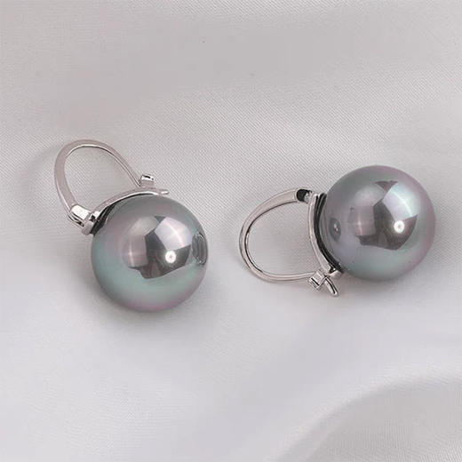 AC007个性气质简约时尚珍珠耳环女2024年新款灰色珠子耳坠耳钉小巧耳饰 商品图1