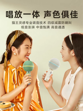 【云粉节】【8.8折】7楼鼎易数码 猫王灵感麦克风话筒音响一体唱歌K歌儿童家用无线蓝牙妇女节礼物 吊牌价399 折后价349