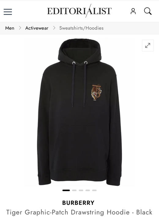 B+ 虎虎生威 刺绣毛圈连帽卫衣 WY808 商品图3