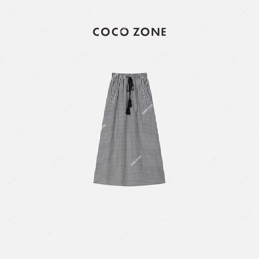 COCO ZONE 新款夏季通勤风格子抽绳半身裙 23C18668 商品图0