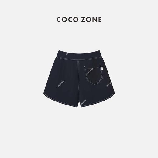 COCO ZONE 通勤风气质短裤撞色明线下摆圆角设计腰绳裤子 23C18731 商品图1