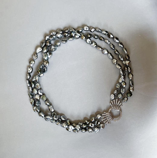 ONLY系列 18K镶钻石和大溪地KESHI珍珠 项链 商品图2