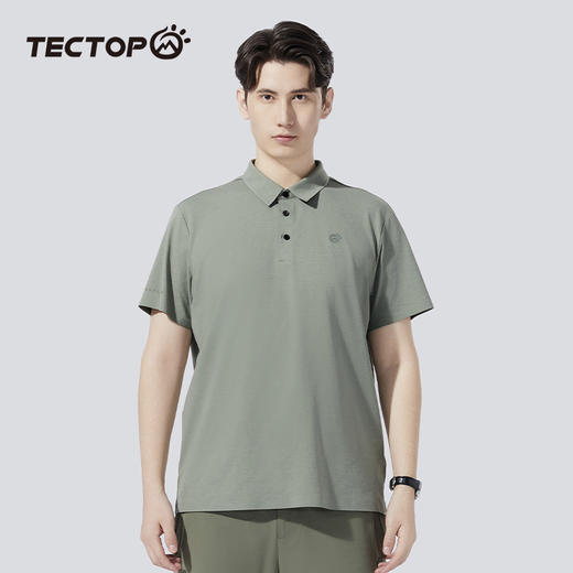 探拓户外快干polo衫男子运动速干衣跑步吸汗休闲翻领t恤登山短袖 商品图1