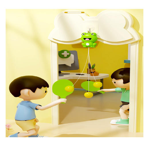 悬挂青蛙乒乓球训练器家用儿童亲子感统锻炼视力注意力手摸高健身 商品图4