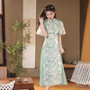 2024年春夏新款改良年轻款奥戴长款遮肉显瘦新中式小清新旗袍XL24008 商品缩略图1