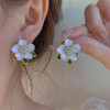 时尚简约气质清晰优雅滴油茶花耳环女2024年新款甜美花朵耳钉耳饰 商品缩略图2