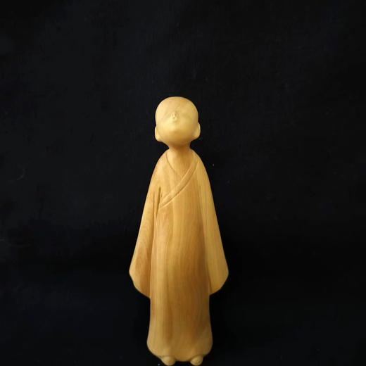 立小和尚°黄杨木摆件 商品图0