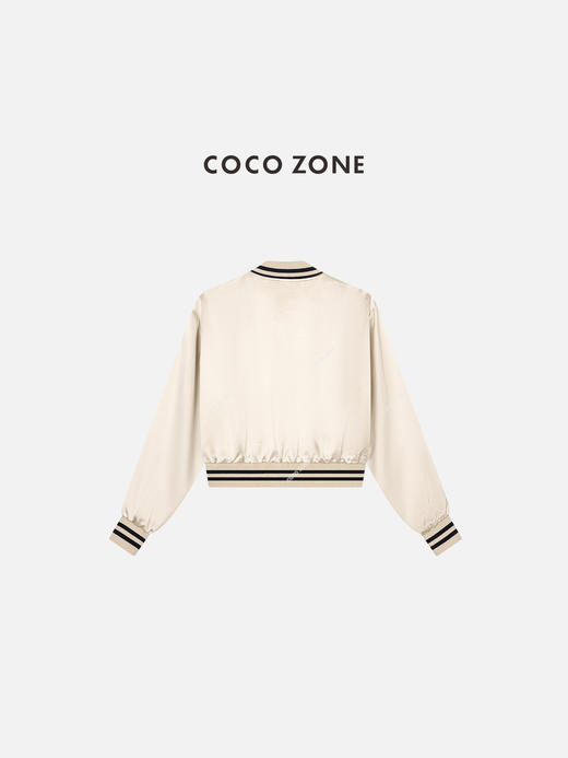COCOZONE立领小众长袖棒球服亮面螺纹袖口扣外套23C19089 商品图1
