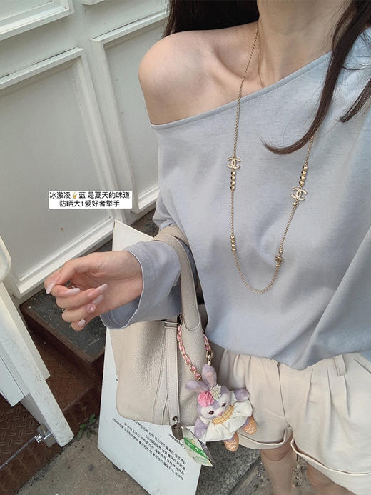 金蘑菇菇 dimanche18°C凉凉衣/慵懒薄款防晒t恤女宽松长袖上衣夏 商品图4