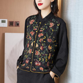 TZW-全幅刺绣带衬里短外套中国风复古小外套