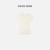 COCO ZONE 圆领针织打底衫上衣舒适贴身通勤风短袖T恤  23C18587 商品缩略图2