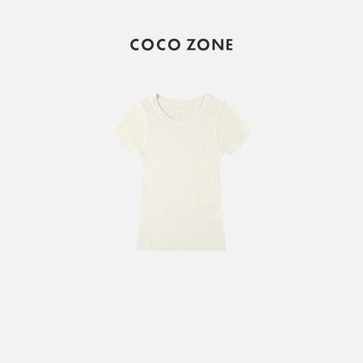 COCO ZONE 圆领针织打底衫上衣舒适贴身通勤风短袖T恤  23C18587 商品图2