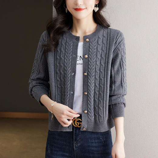 高腰短款毛衣，小个子针织开衫外套女春秋新款配裙子早春上衣CC-26-8030 商品图1