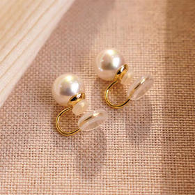 AC005无耳洞耳夹小众简约气质珍珠耳夹耳环超仙时尚新款耳钉蚊香盘耳饰